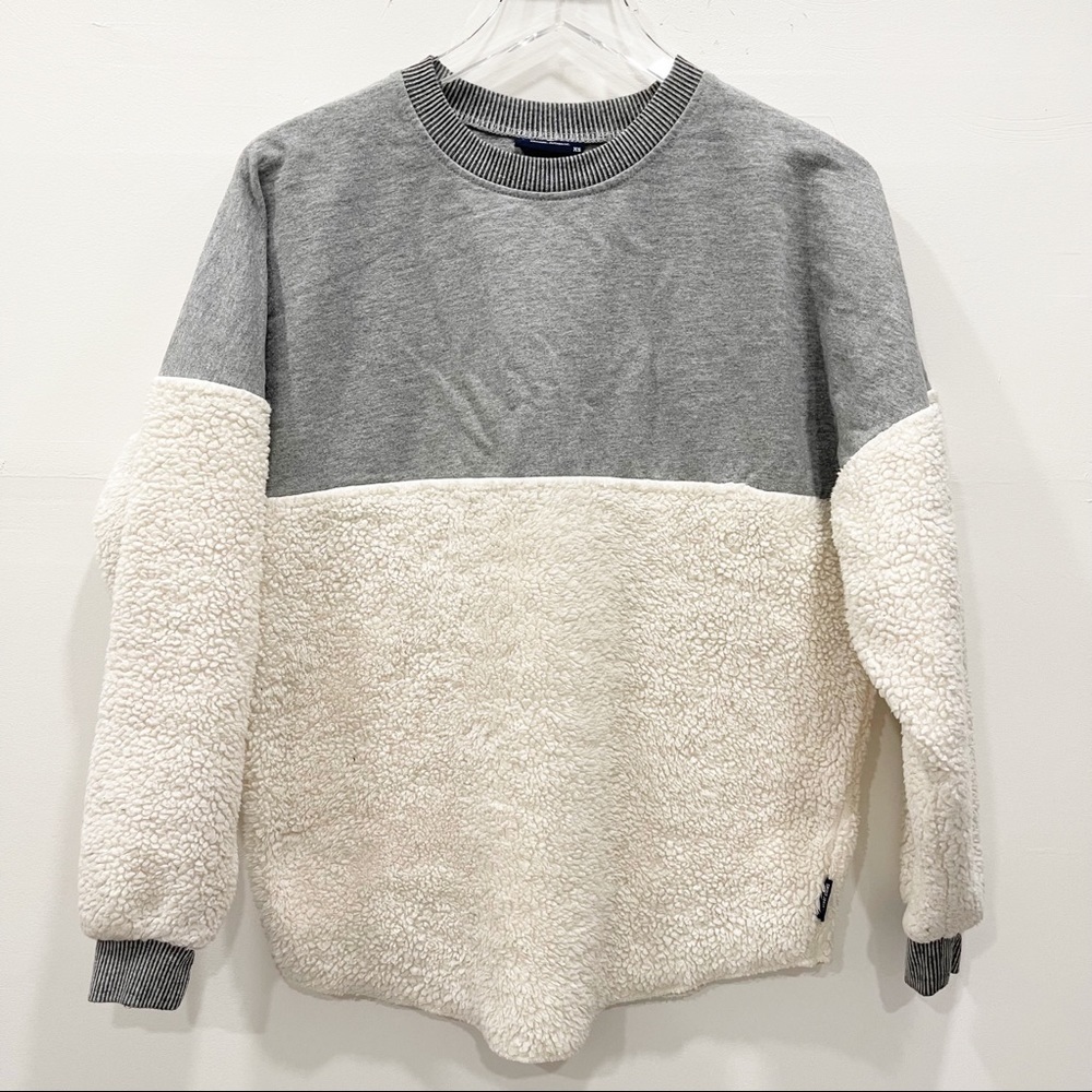 Spirit Jersey Ko Olina Hawaii Partial Sherpa Sweatshirt Gray XS